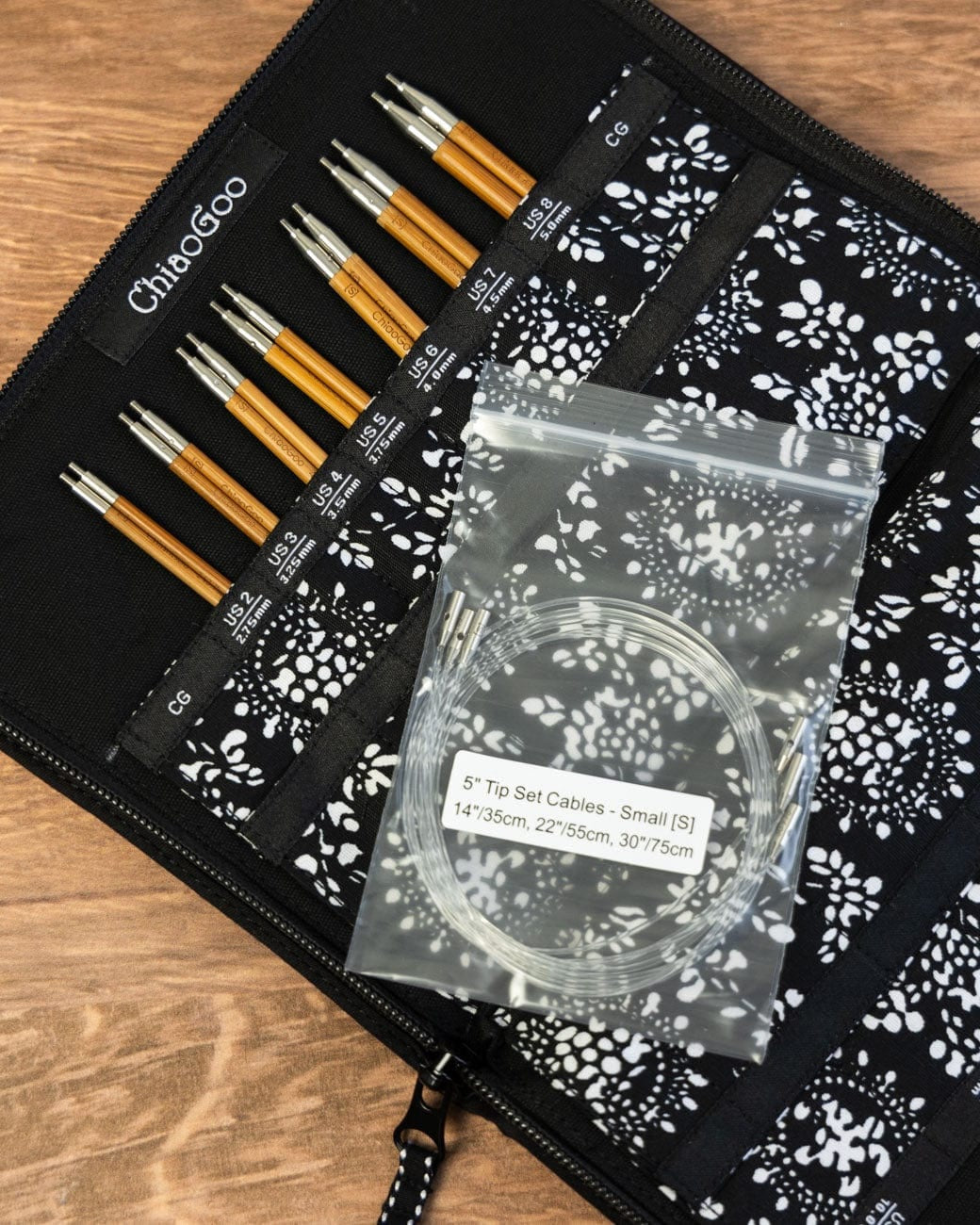 ChiaoGoo ChiaoGoo Knitting Needles US 2-8 (2.75-5.00 mm) ChiaoGoo / Spin Bamboo 5" (13 cm) Interchangeable Tip Sets