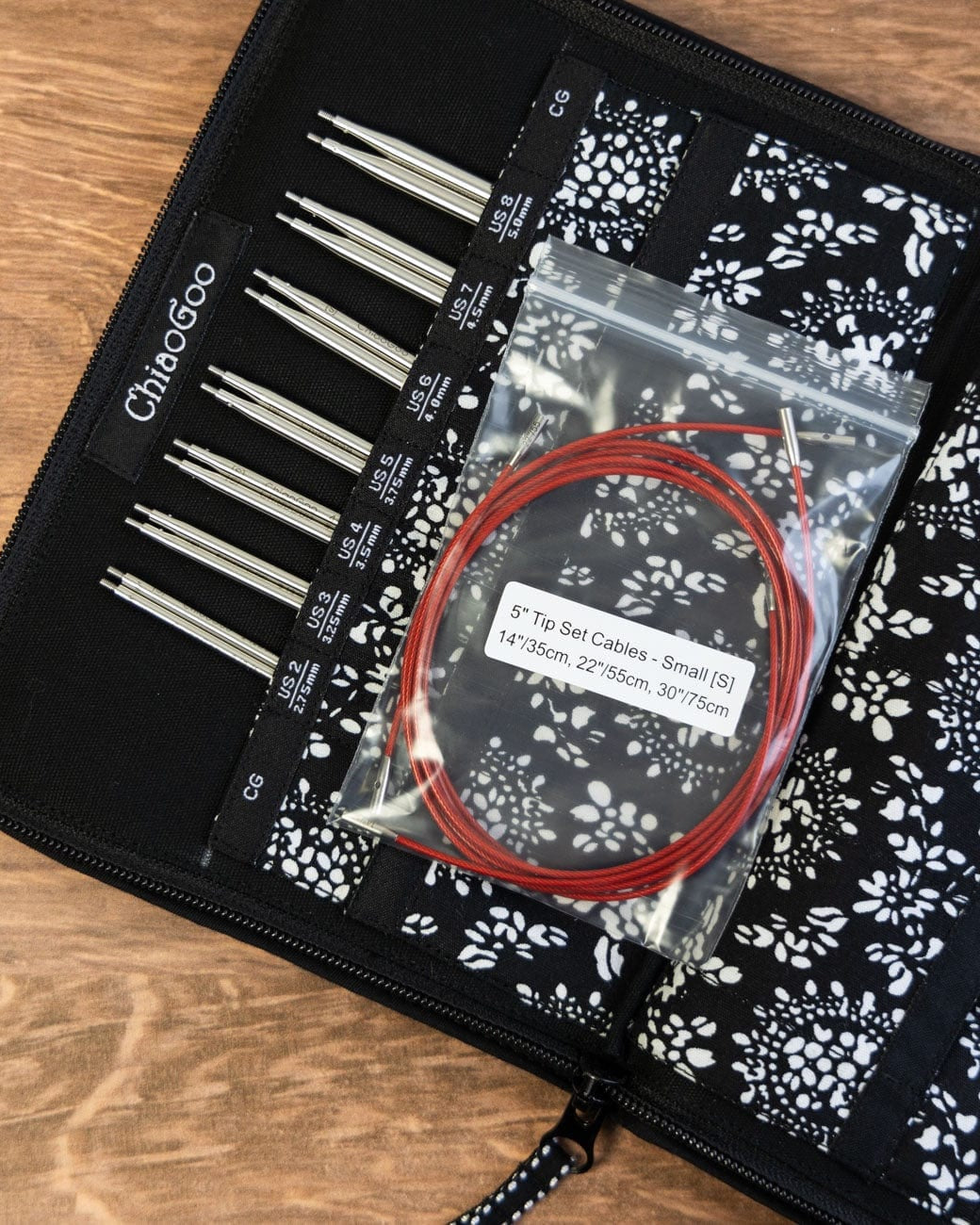 ChiaoGoo ChiaoGoo Knitting Needles US 2-8 (2.75-5.00 mm) ChiaoGoo / Twist 5" (13 cm) Tip Sets