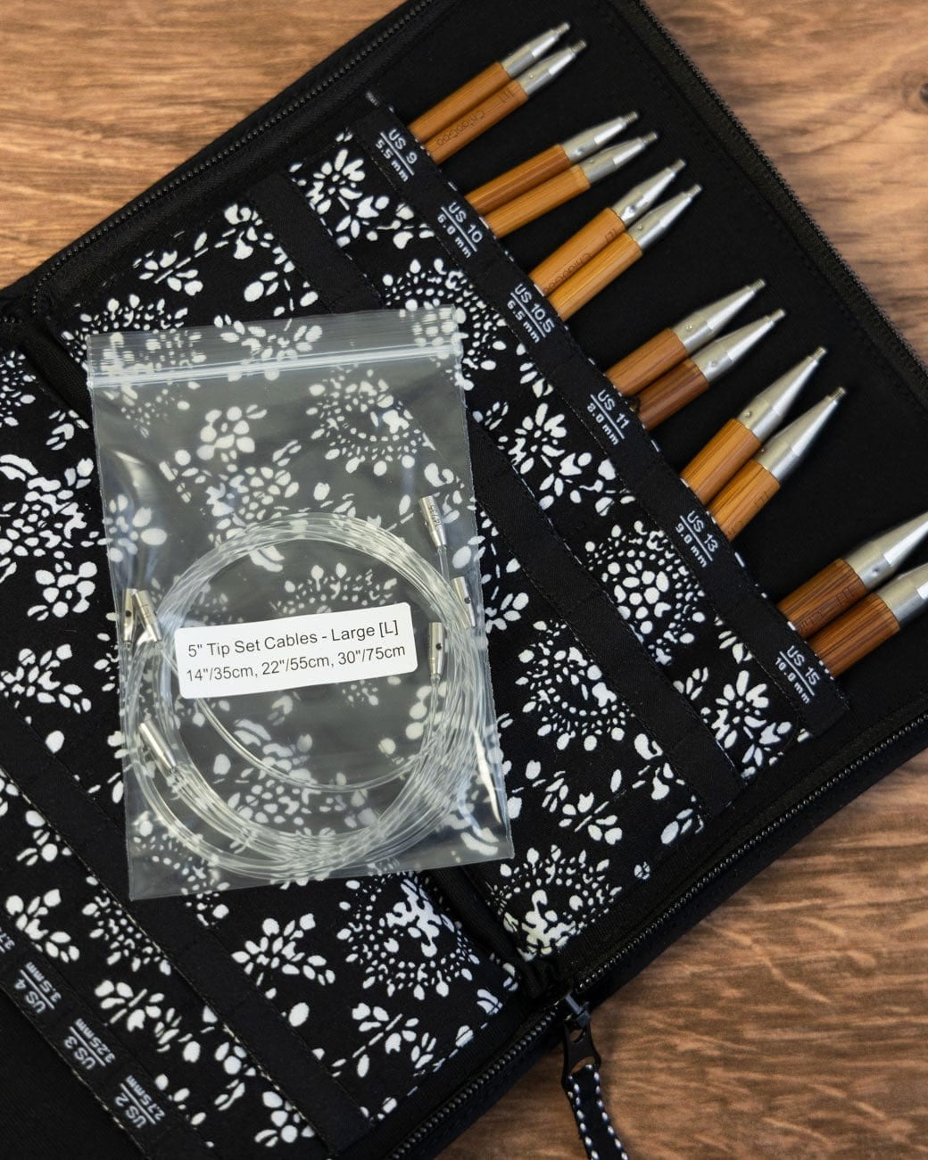 ChiaoGoo ChiaoGoo Knitting Needles US 9-15 (5.5-10.00 mm) ChiaoGoo / Spin Bamboo 5" (13 cm) Interchangeable Tip Sets