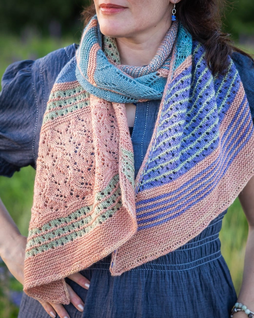 SweetGeorgia Yarns Knitting Patterns Hebe Sunset Scarf