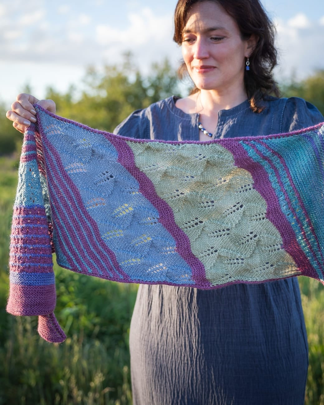SweetGeorgia Yarns Knitting Patterns Hebe Sunset Scarf