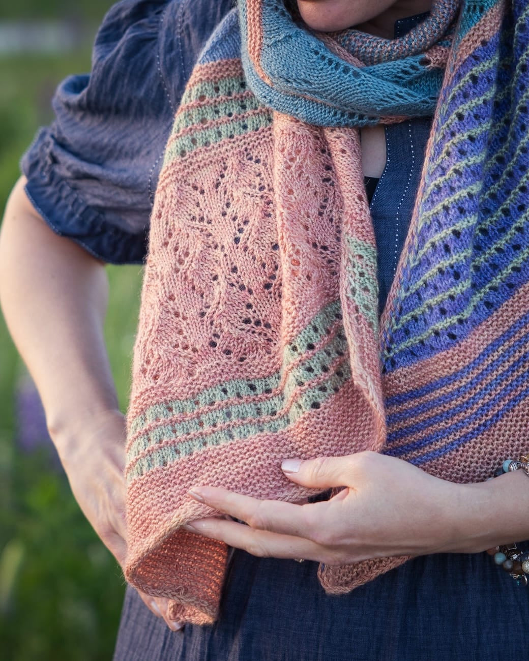 SweetGeorgia Yarns Knitting Patterns Hebe Sunset Scarf