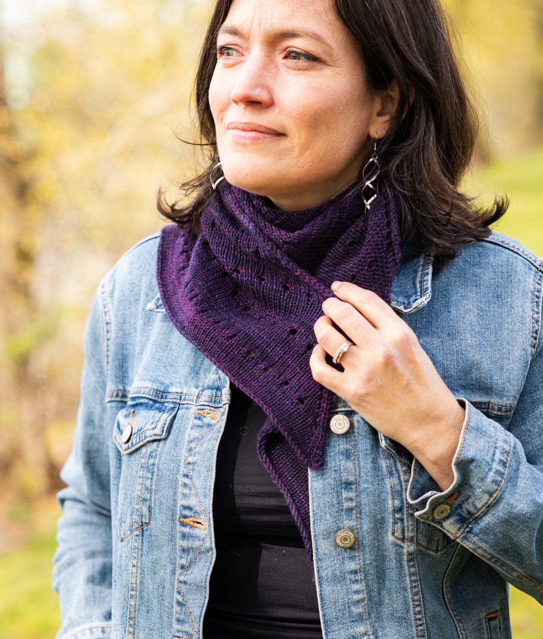 SweetGeorgia Yarns Machine Knitting Patterns Lacy Lakes Bias Scarf