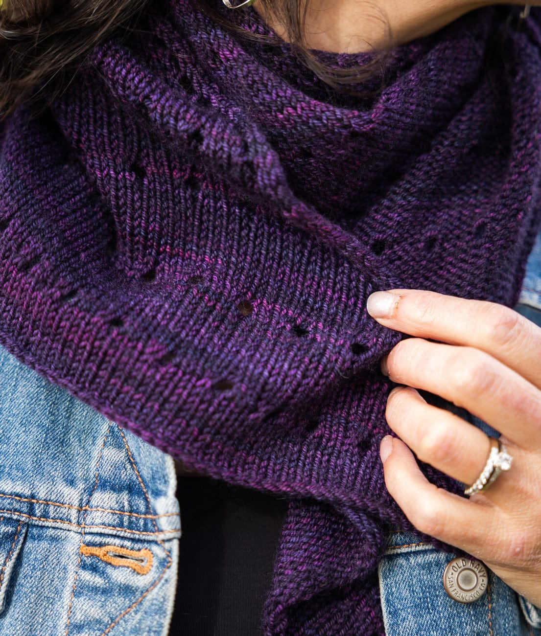 SweetGeorgia Yarns Machine Knitting Patterns Lacy Lakes Bias Scarf