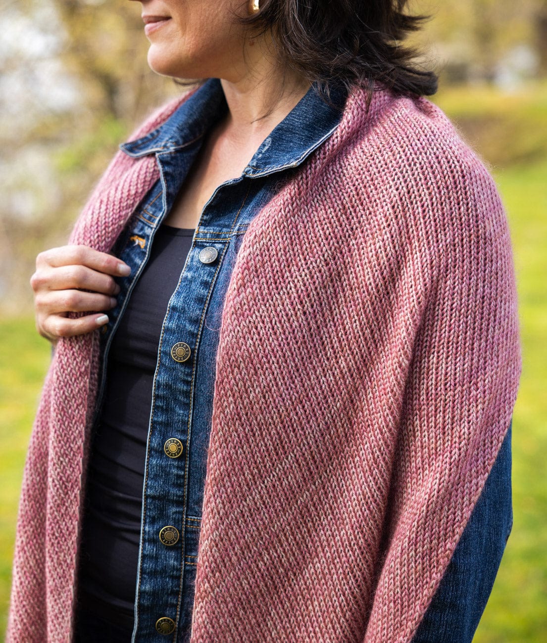 SweetGeorgia Yarns Machine Knitting Patterns Waterfalls Bias Shawl