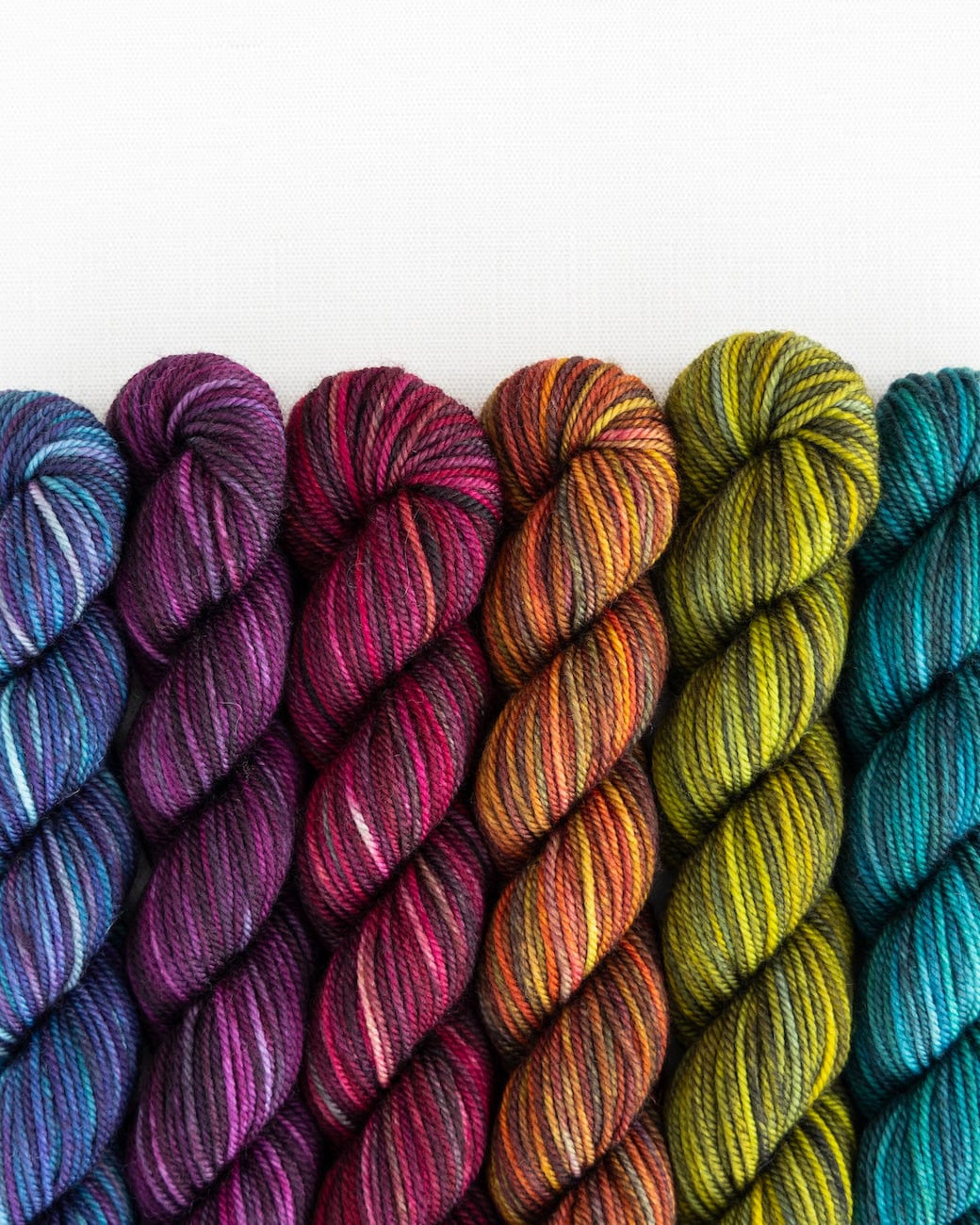 SweetGeorgia Yarns Mini-Skein Yarn Sets Hexa Hue / Tough Love Sock / Eclipse