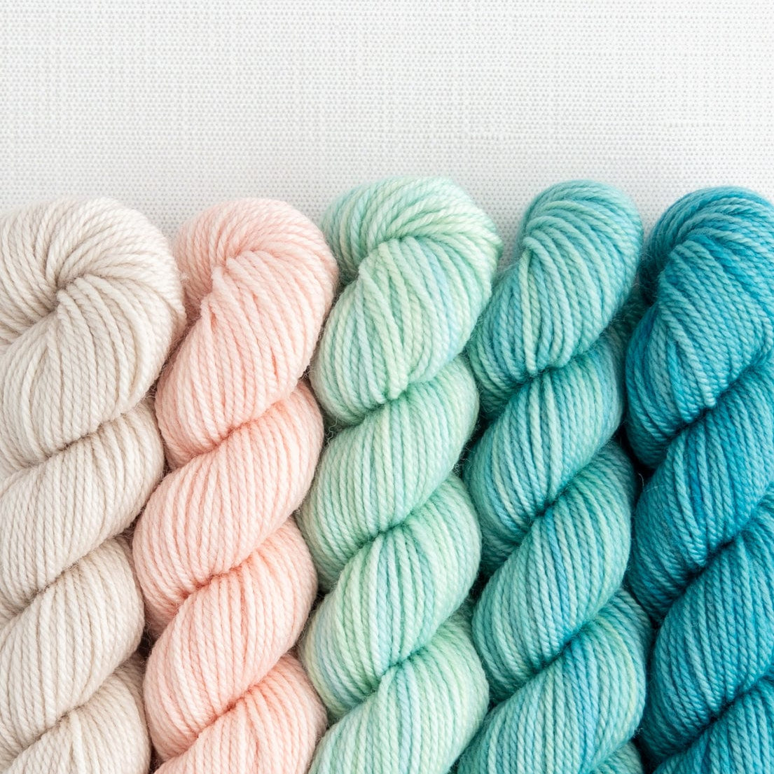 SweetGeorgia Yarns Mini-Skein Yarn Sets Seashore Party of Five / Tough Love / Mini-Skein Set