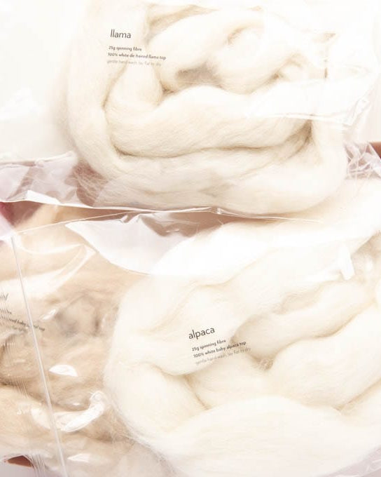 SweetGeorgia Yarns Undyed Spinning Fibre Camelids Spinning Luxury Kit