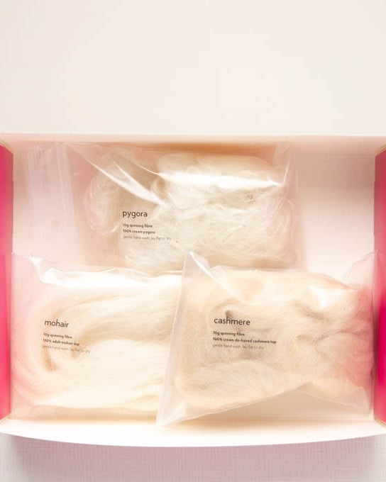 SweetGeorgia Yarns Undyed Spinning Fibre Goats Spinning Luxury Kit