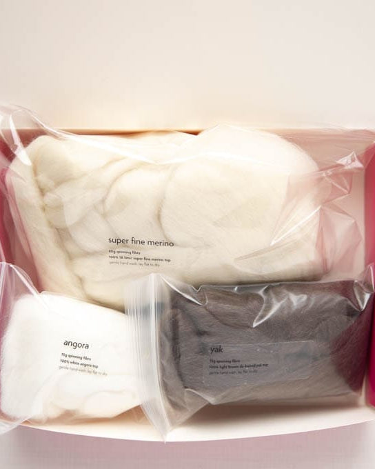 SweetGeorgia Yarns Undyed Spinning Fibre Rare Spinning Luxury Kit