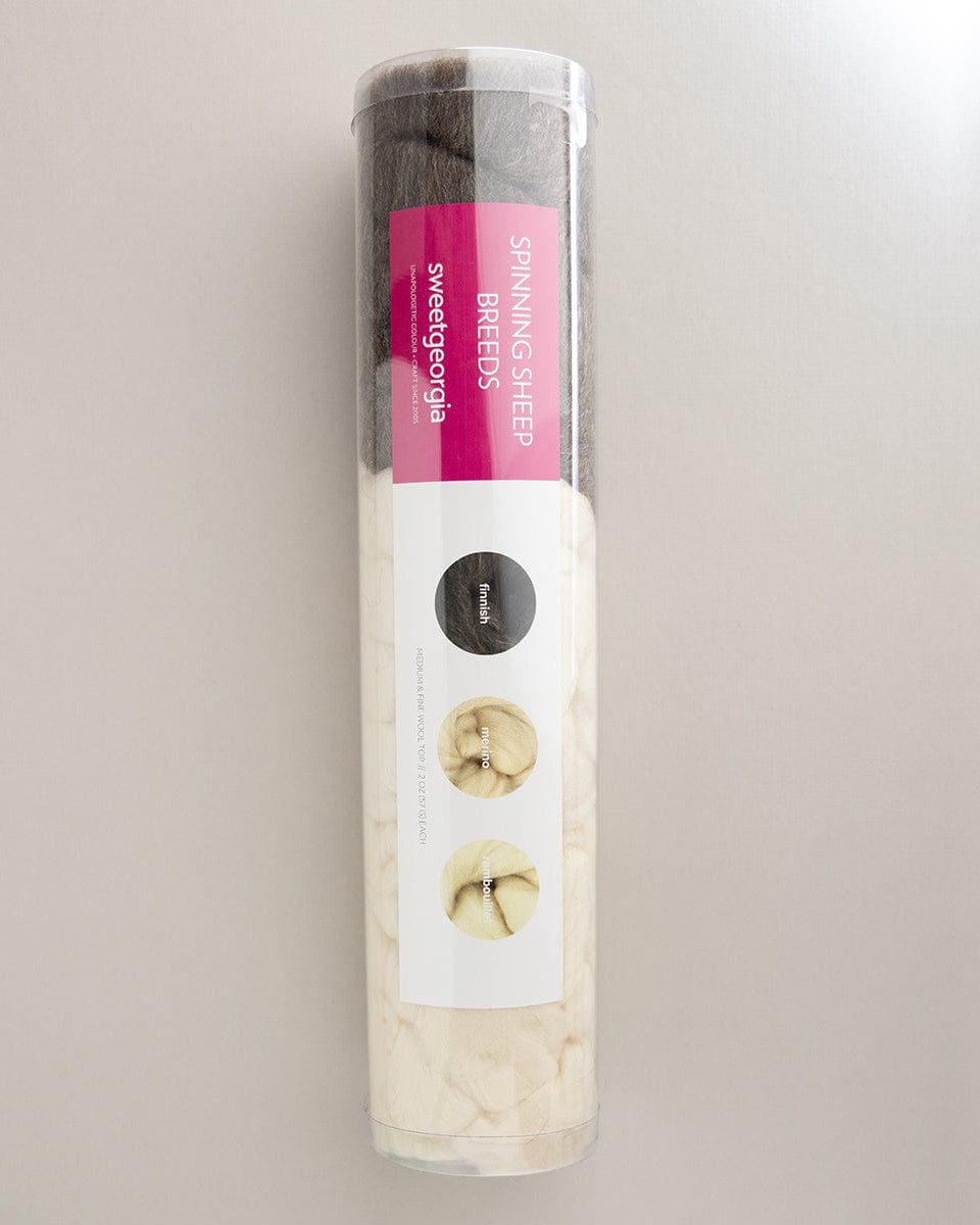 SweetGeorgia Yarns Undyed Spinning Fibre Spinning Sheep Breeds Kits Fine & Medium Wool