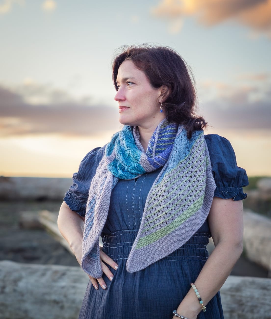 SweetGeorgia Yarns Knitting Patterns Hebe Sunset Scarf