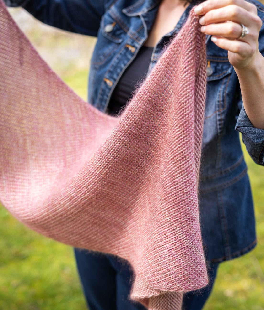 SweetGeorgia Yarns Machine Knitting Patterns Waterfalls Bias Shawl