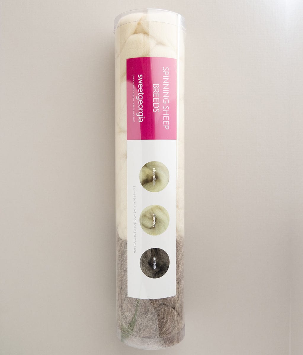 SweetGeorgia Yarns Undyed Spinning Fibre Spinning Sheep Breeds Kits Down & Down-like Wool