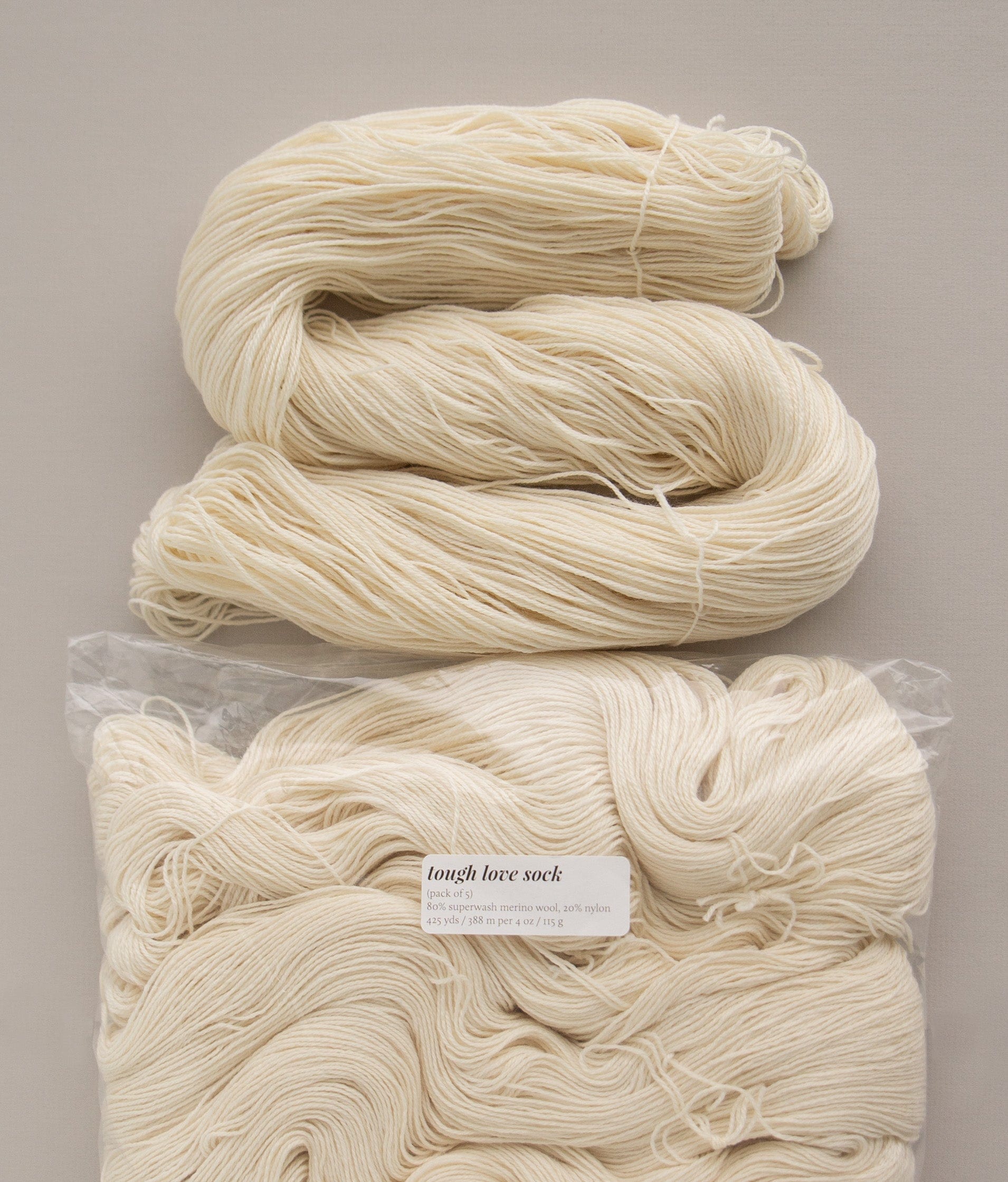 SweetGeorgia Yarns Undyed Yarns Undyed Tough Love Sock (pack of 5)